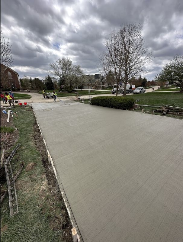 Concrete driveway placement example
