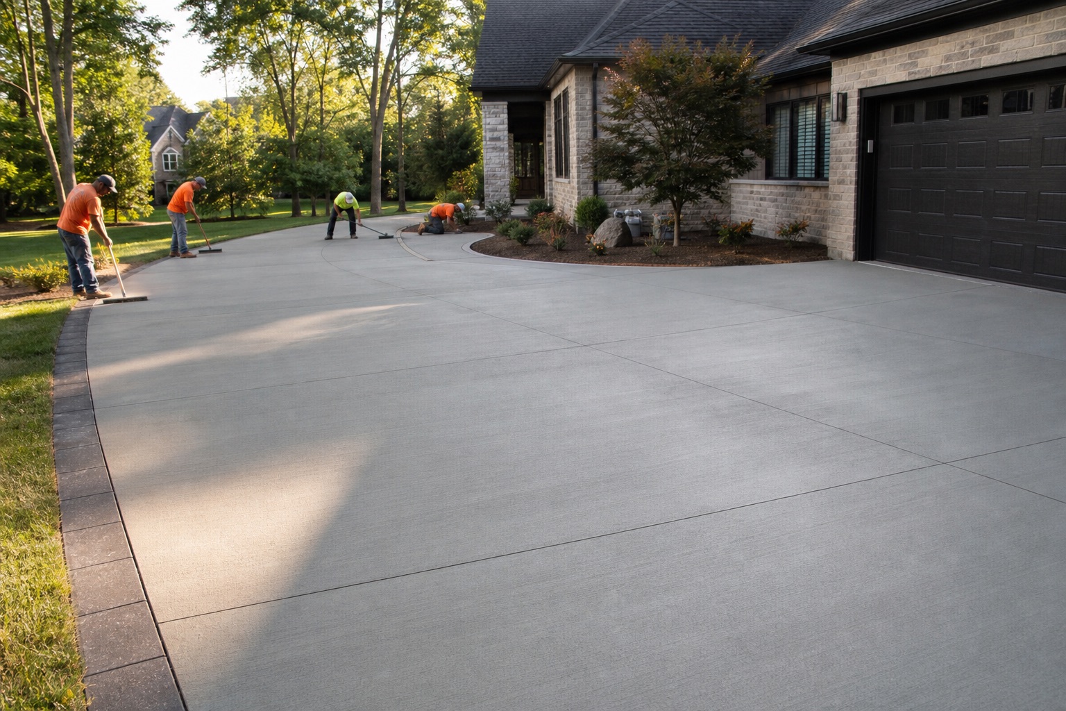 Residential concrete driveway example